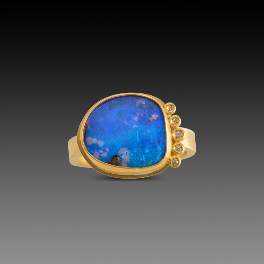 Rings Ananda Khalsa | Glowing Boulder Opal Ring