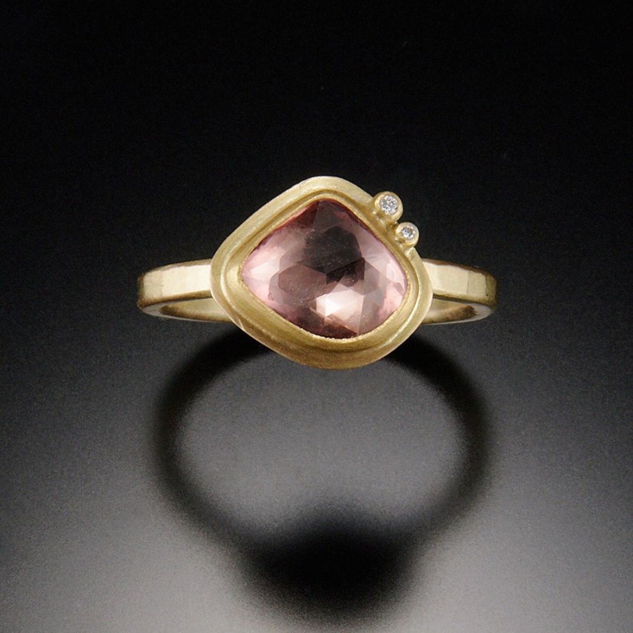 Rings Ananda Khalsa | Pink Sapphire Ring With Diamond Dots