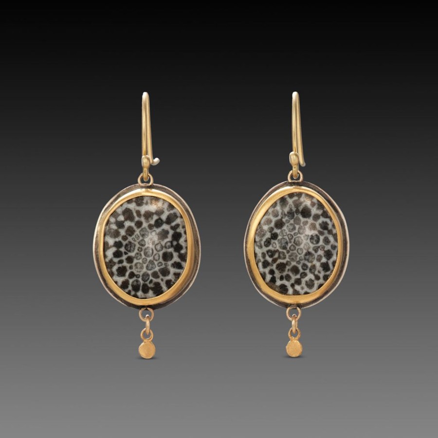 Earrings Ananda Khalsa | Bryozoan Fossil Earrings