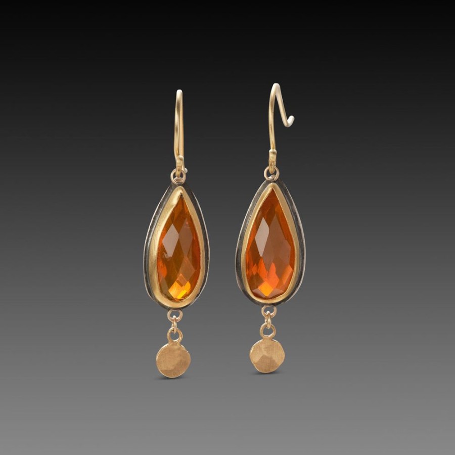 Earrings Ananda Khalsa | Fire Opal Teardrop Earrings