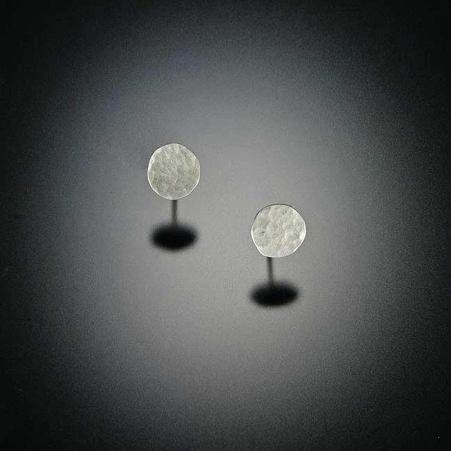 Earrings Ananda Khalsa | Simple Hammered Disk Stud Earrings