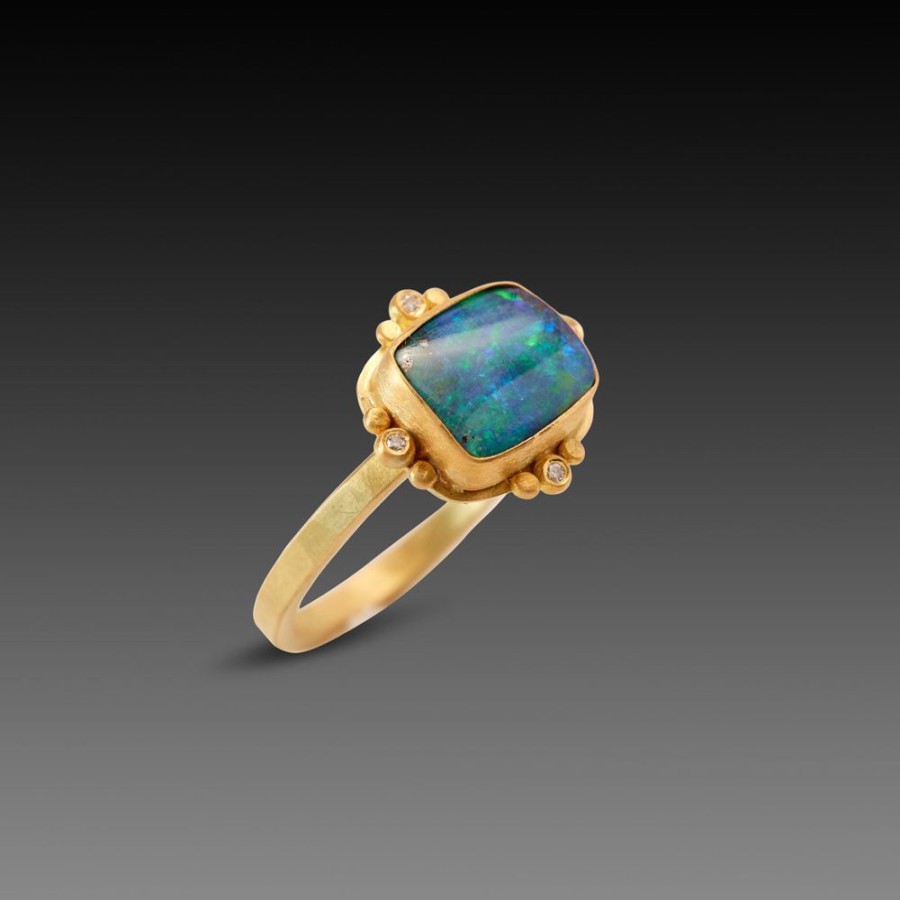 Rings Ananda Khalsa | Boulder Opal Ring With Four Diamonds