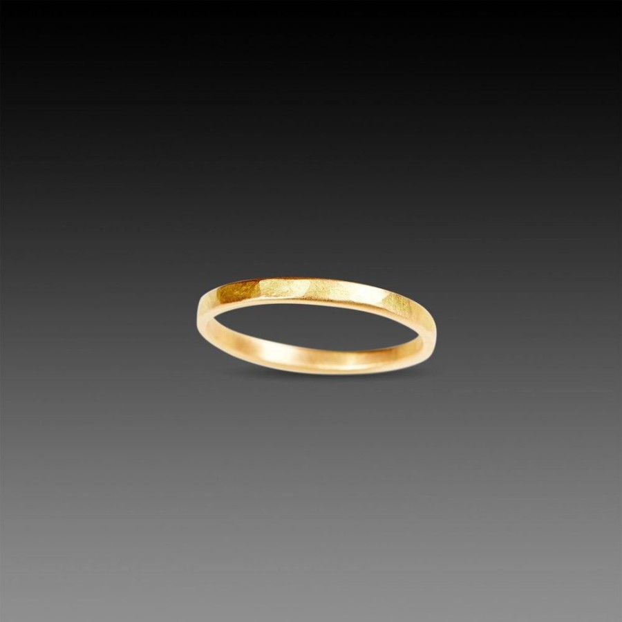 Rings Ananda Khalsa | 2Mm Hammered Gold Band