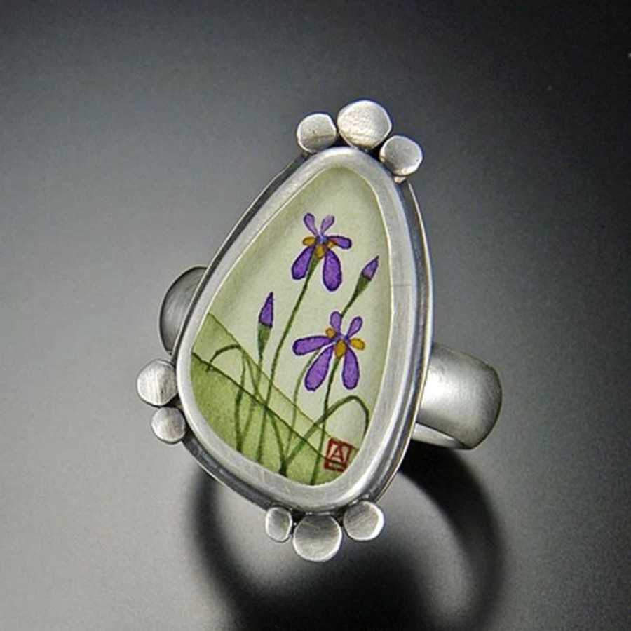 Hand Painted Jewelry Ananda Khalsa | Organic Iris Ring