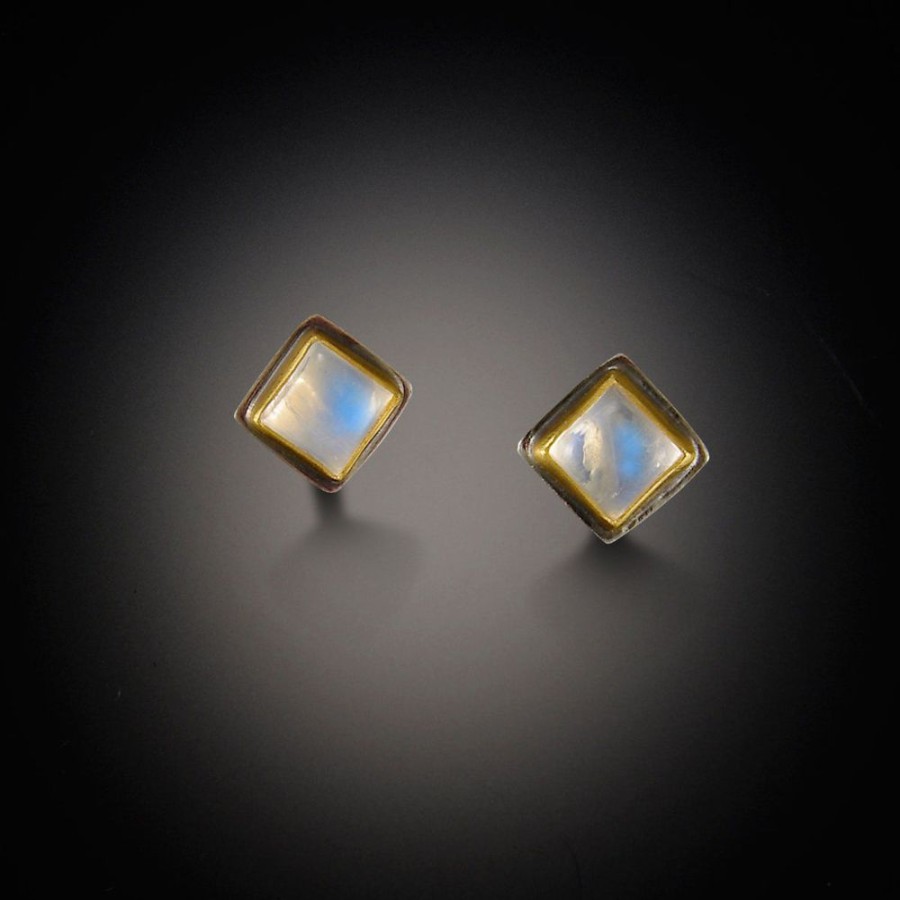 Earrings Ananda Khalsa | Square Moonstone Earrings