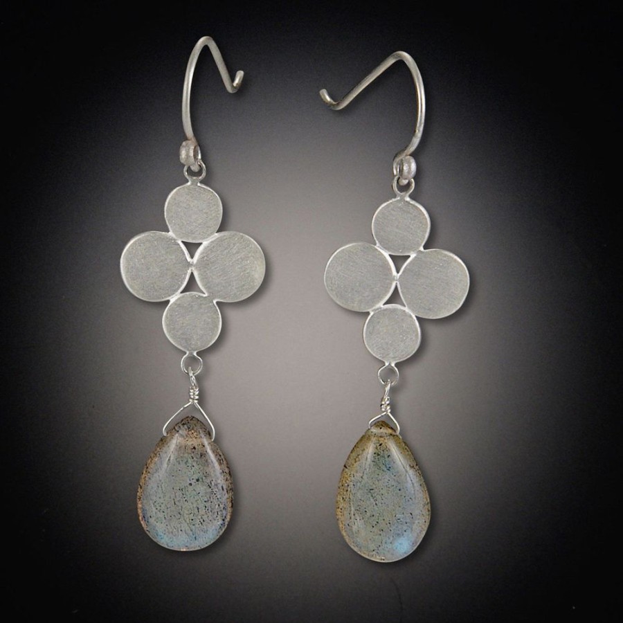 Earrings Ananda Khalsa | Multi Disk With Labradorite Drop Earrings