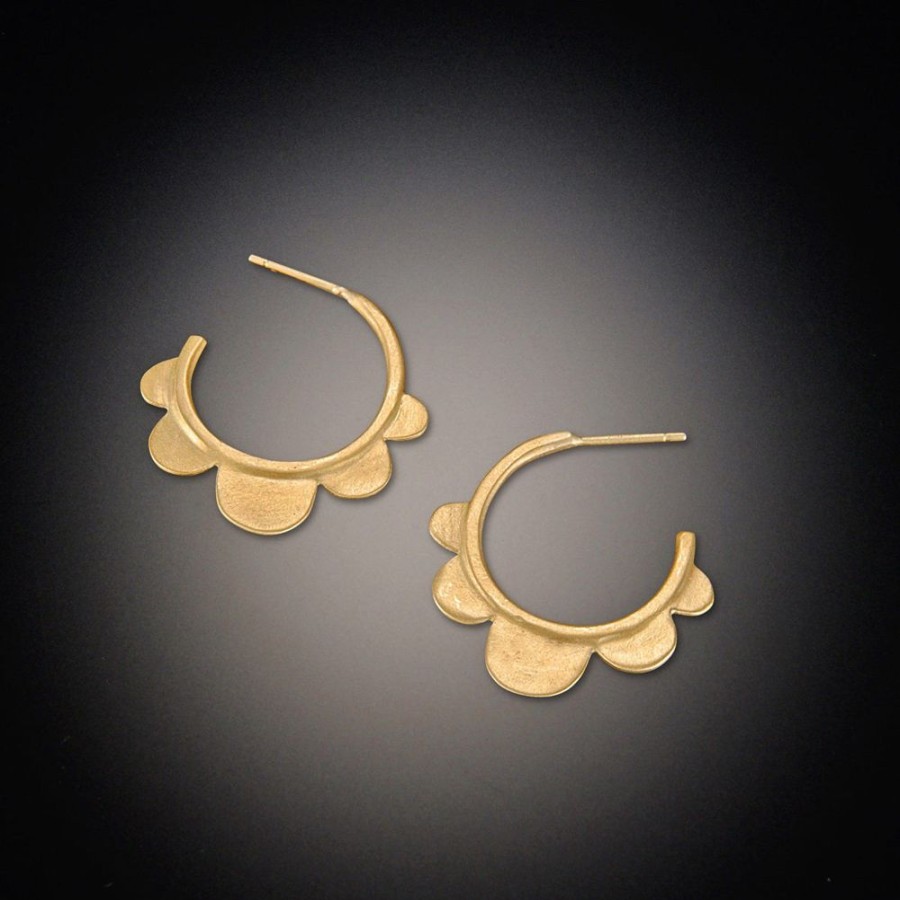 Earrings Ananda Khalsa | Gold Scallop Hoop Earrings