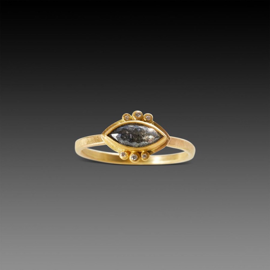 Rings Ananda Khalsa | Salt & Pepper Diamond Marquise Ring