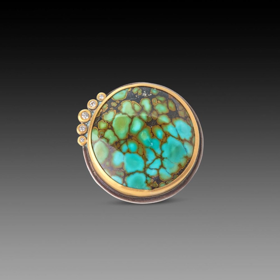 Rings Ananda Khalsa | Turquoise Ring With Diamond Swell