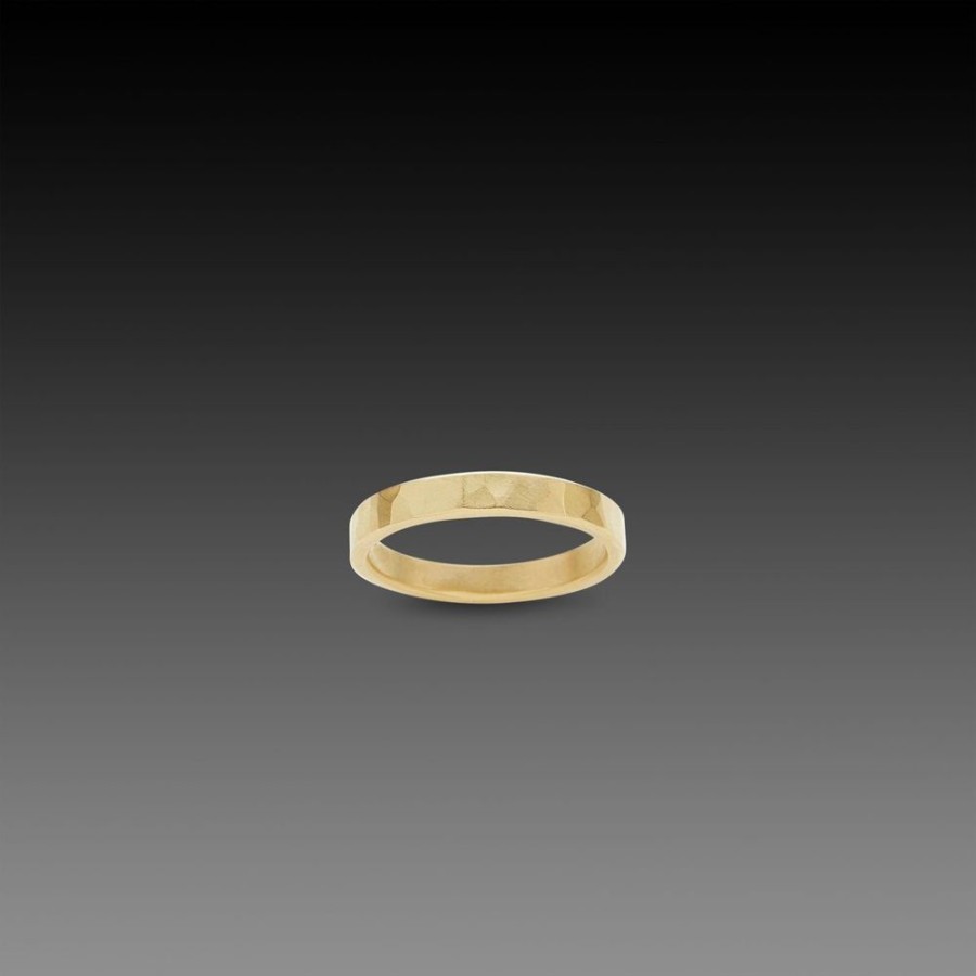 Rings Ananda Khalsa | 3Mm Hammered Gold Band