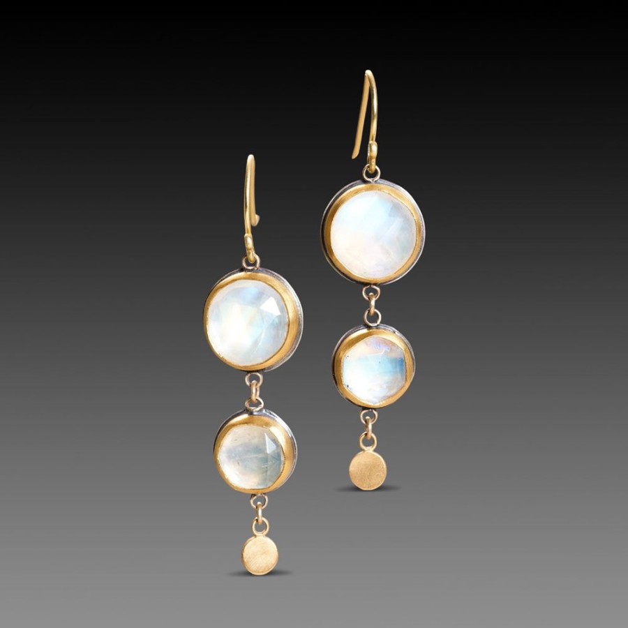 Earrings Ananda Khalsa | Double Moonstone Earrings