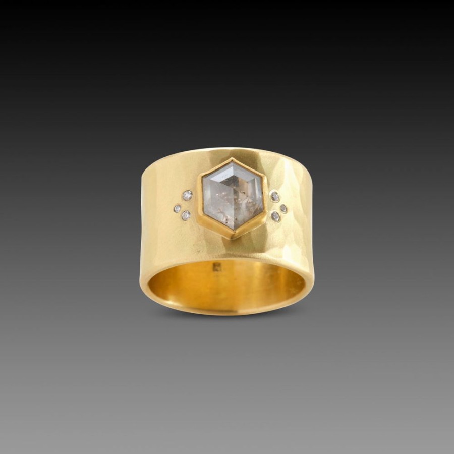 Rings Ananda Khalsa | Gray Hexagon Diamond Ring