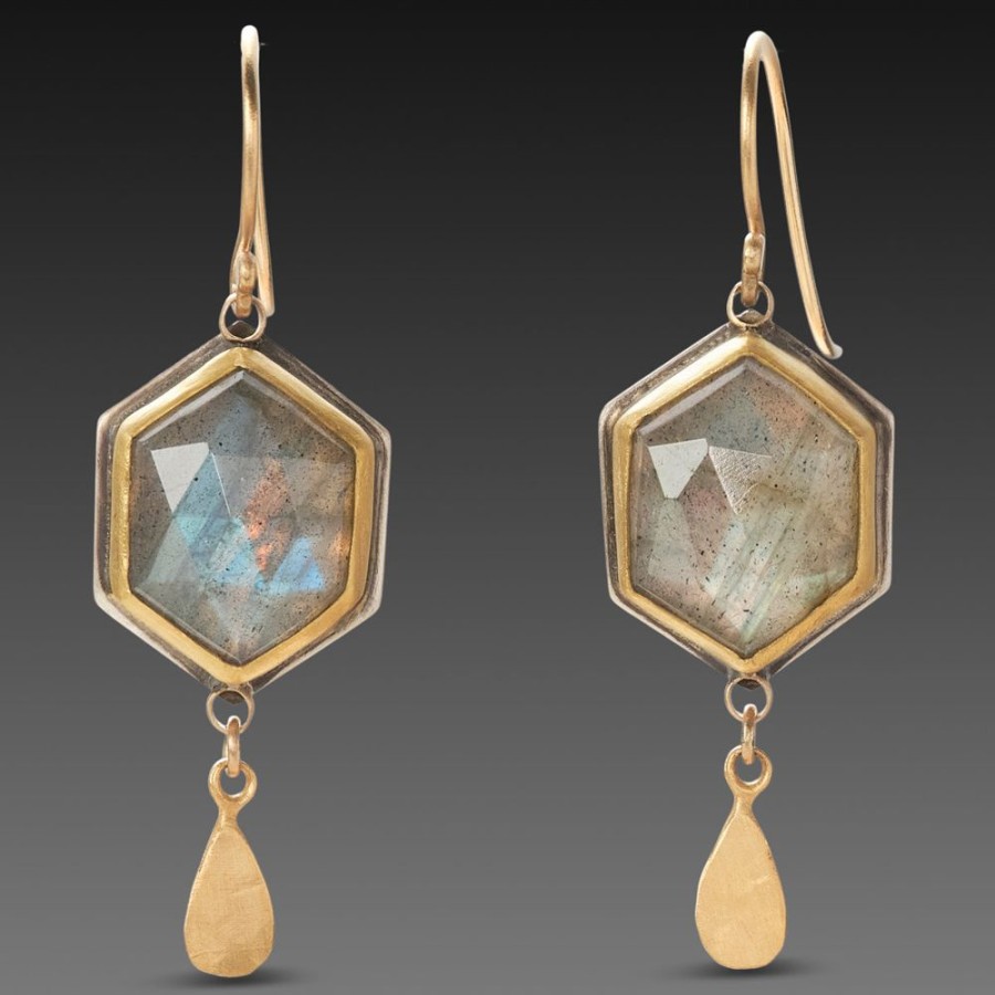 Earrings Ananda Khalsa | Geometric Labradorite Earrings