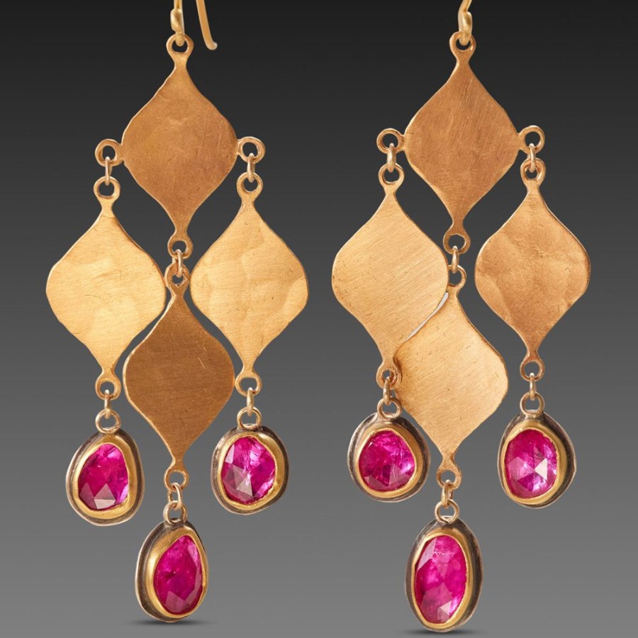 Earrings Ananda Khalsa | Ruby Chandelier Earrings