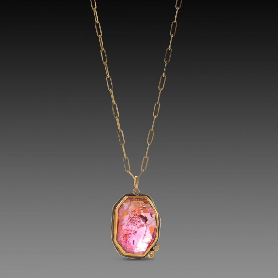 Necklaces Ananda Khalsa | Luminous Pink Tourmaline Necklace