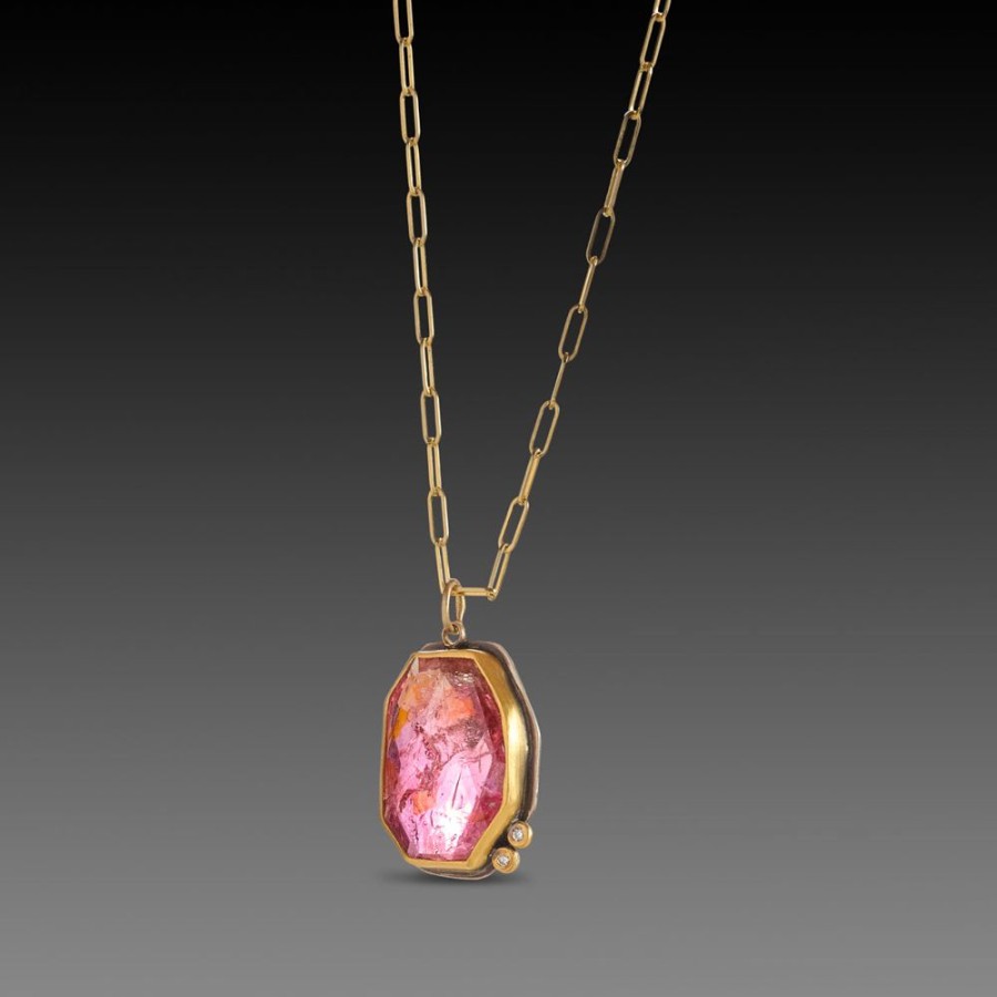 Necklaces Ananda Khalsa | Luminous Pink Tourmaline Necklace