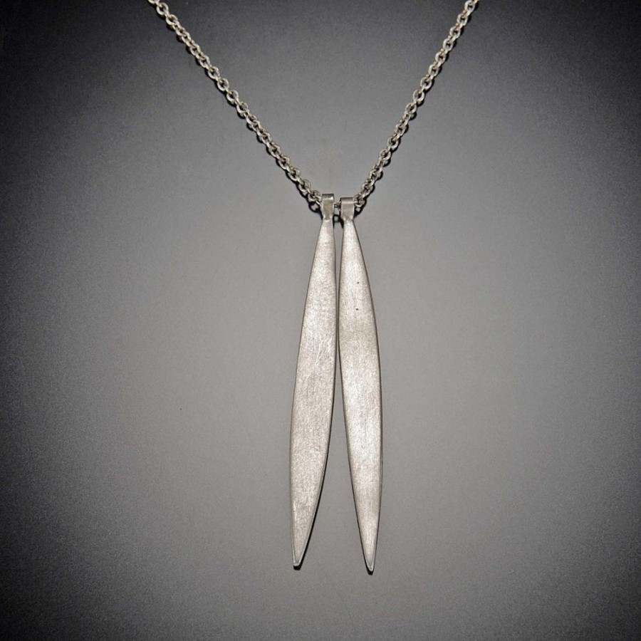 Necklaces Ananda Khalsa | Double Long Leaf Necklace