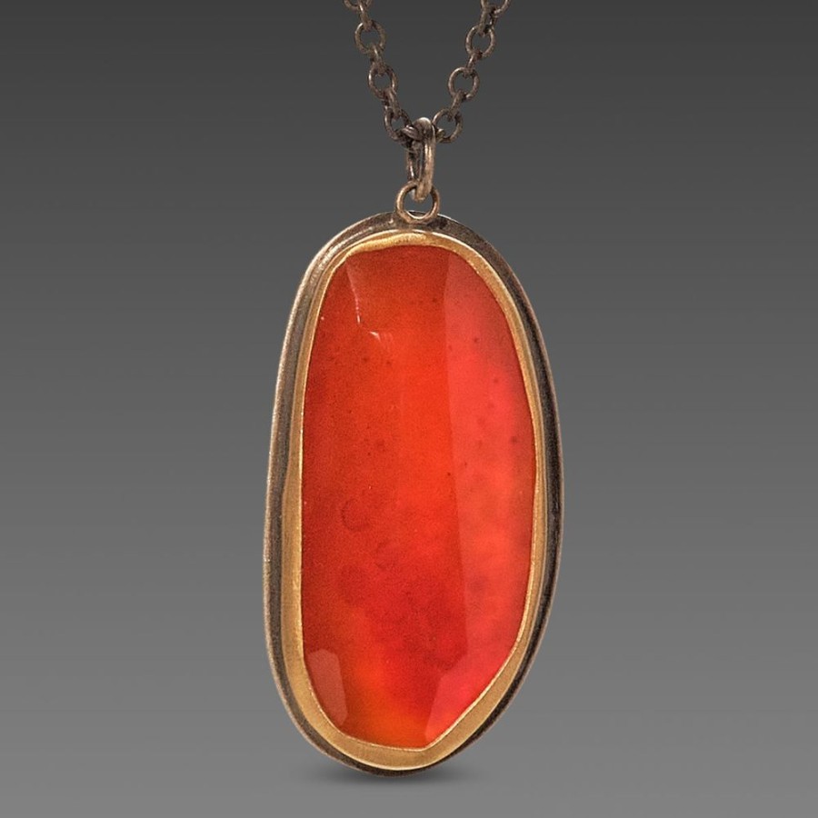 Necklaces Ananda Khalsa | Brilliant Rose Cut Carnelian Necklace