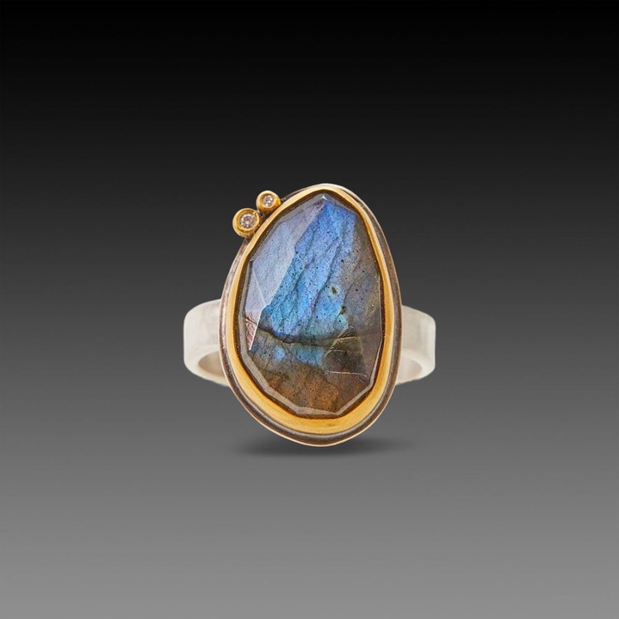 Rings Ananda Khalsa | Labradorite Ring With Diamonds