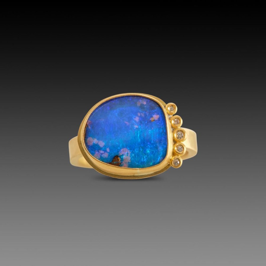 Rings Ananda Khalsa | Glowing Boulder Opal Ring