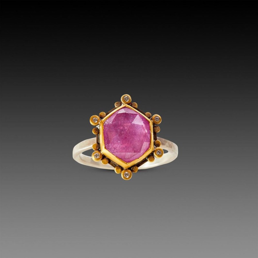 Rings Ananda Khalsa | Pink Sapphire Star Ring