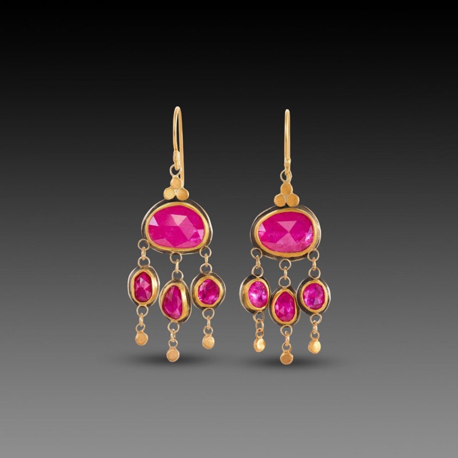 Earrings Ananda Khalsa | Ruby Chandelier Earrings