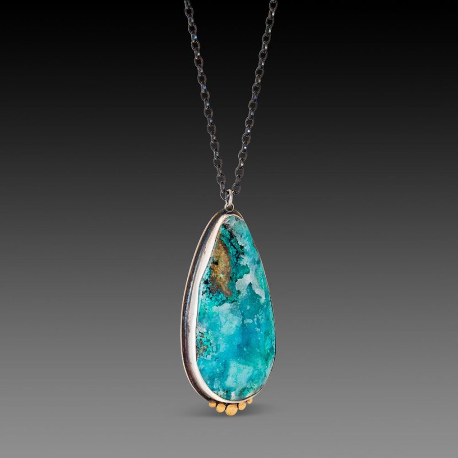 Necklaces Ananda Khalsa | Chrysocolla Druzy Necklace