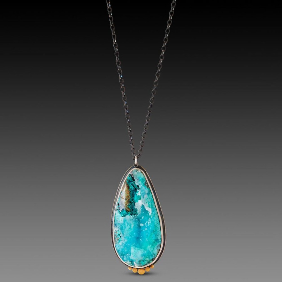 Necklaces Ananda Khalsa | Chrysocolla Druzy Necklace