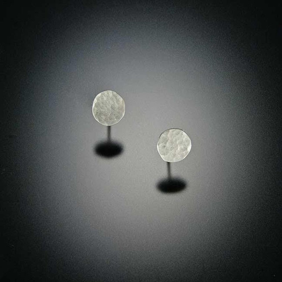 Earrings Ananda Khalsa | Simple Hammered Disk Stud Earrings