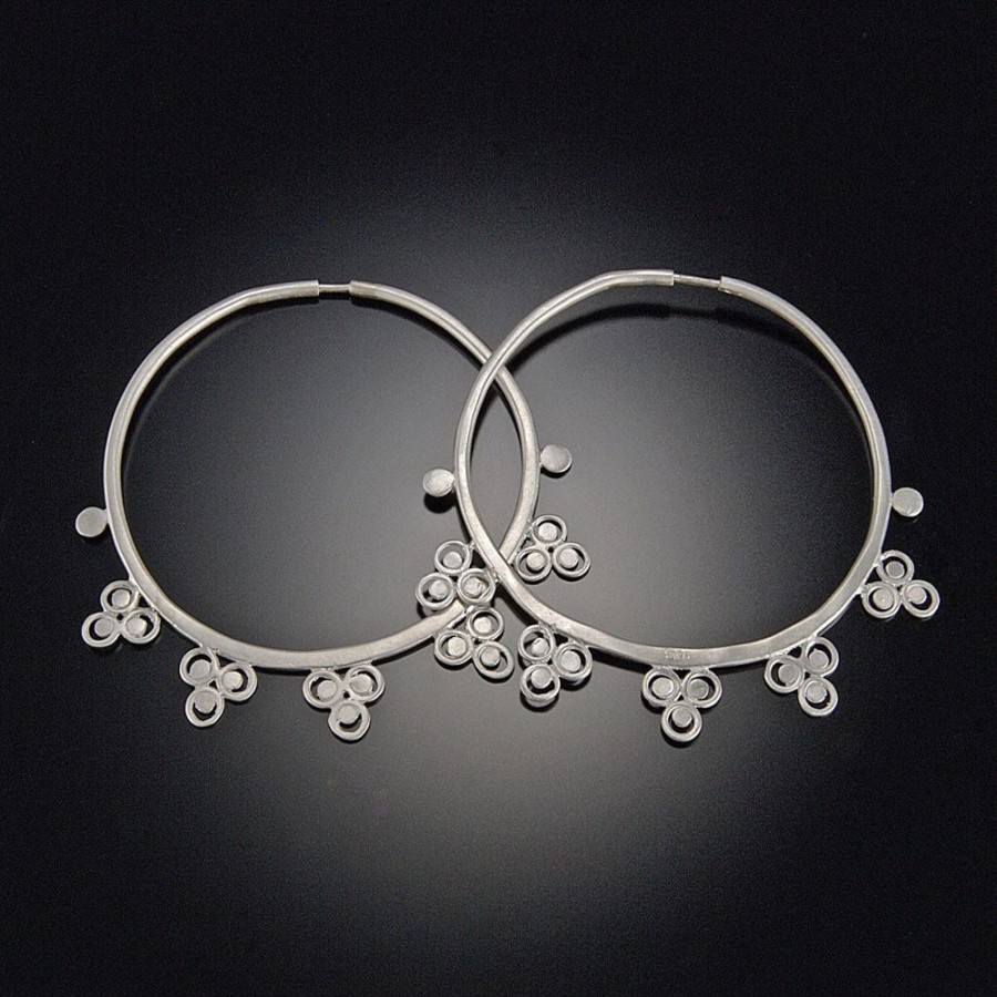 Earrings Ananda Khalsa | Filigree Trios Hoop Earrings