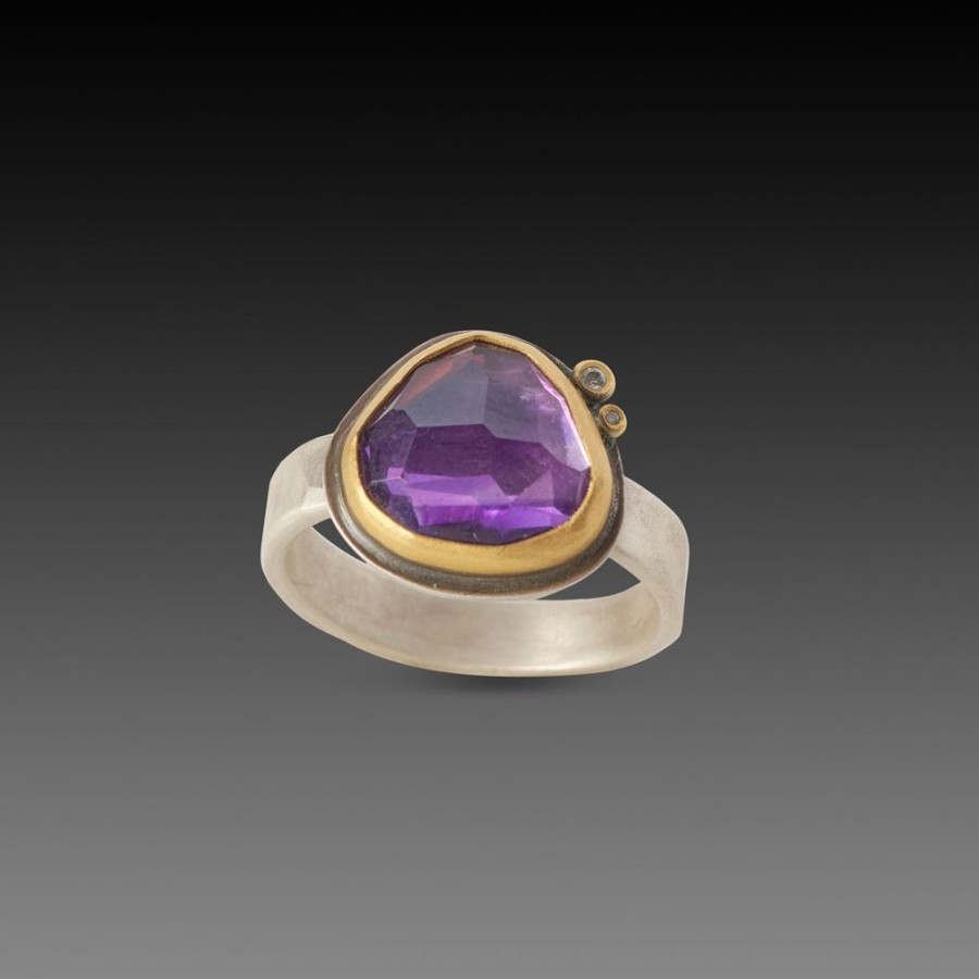 Rings Ananda Khalsa | Amethyst Ring With Diamonds