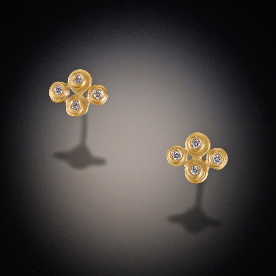 Earrings Ananda Khalsa | Raised Diamond Dot Stud Earrings