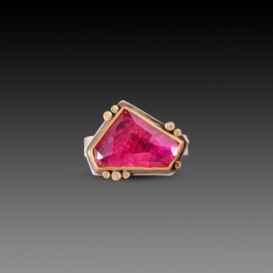 Rings Ananda Khalsa | Geometric Pink Tourmaline Ring