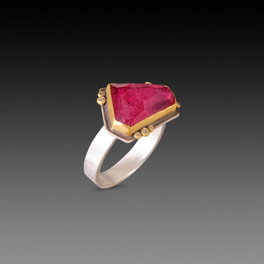 Rings Ananda Khalsa | Geometric Pink Tourmaline Ring