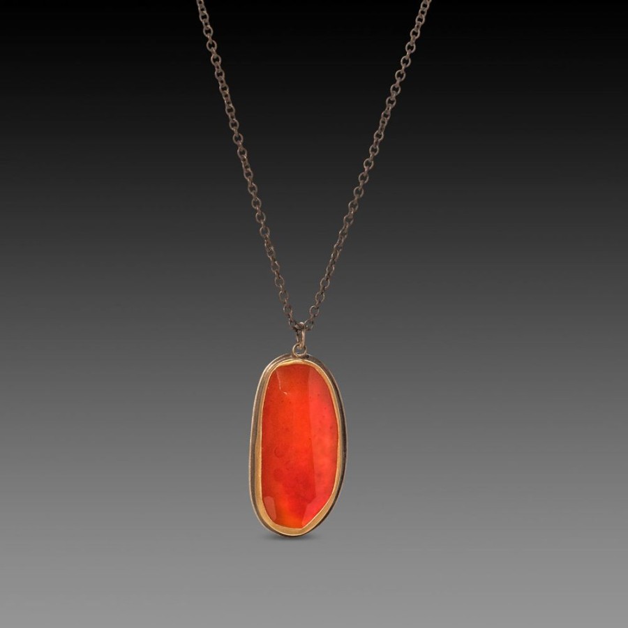 Necklaces Ananda Khalsa | Brilliant Rose Cut Carnelian Necklace