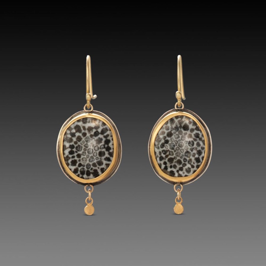 Earrings Ananda Khalsa | Bryozoan Fossil Earrings