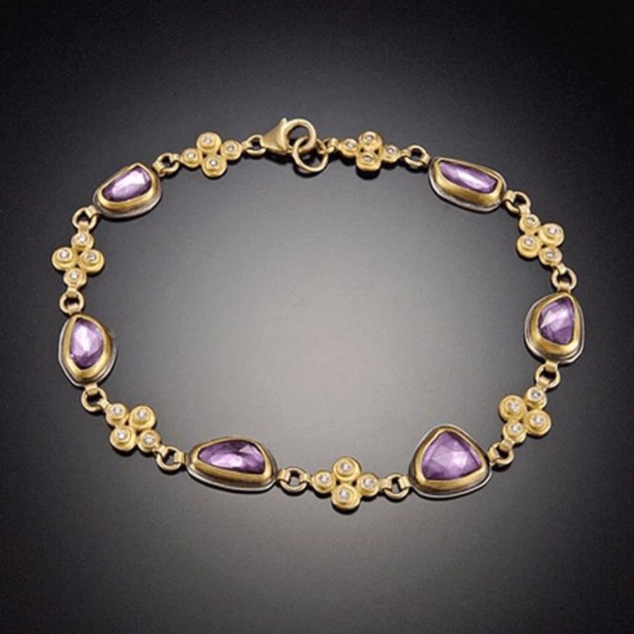 Bracelets Ananda Khalsa | Purple Sapphire And Diamond Bracelet