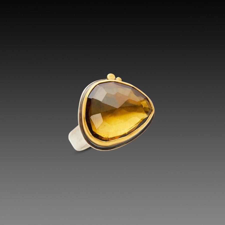 Rings Ananda Khalsa | Citrine Ring With Two 22K Dots