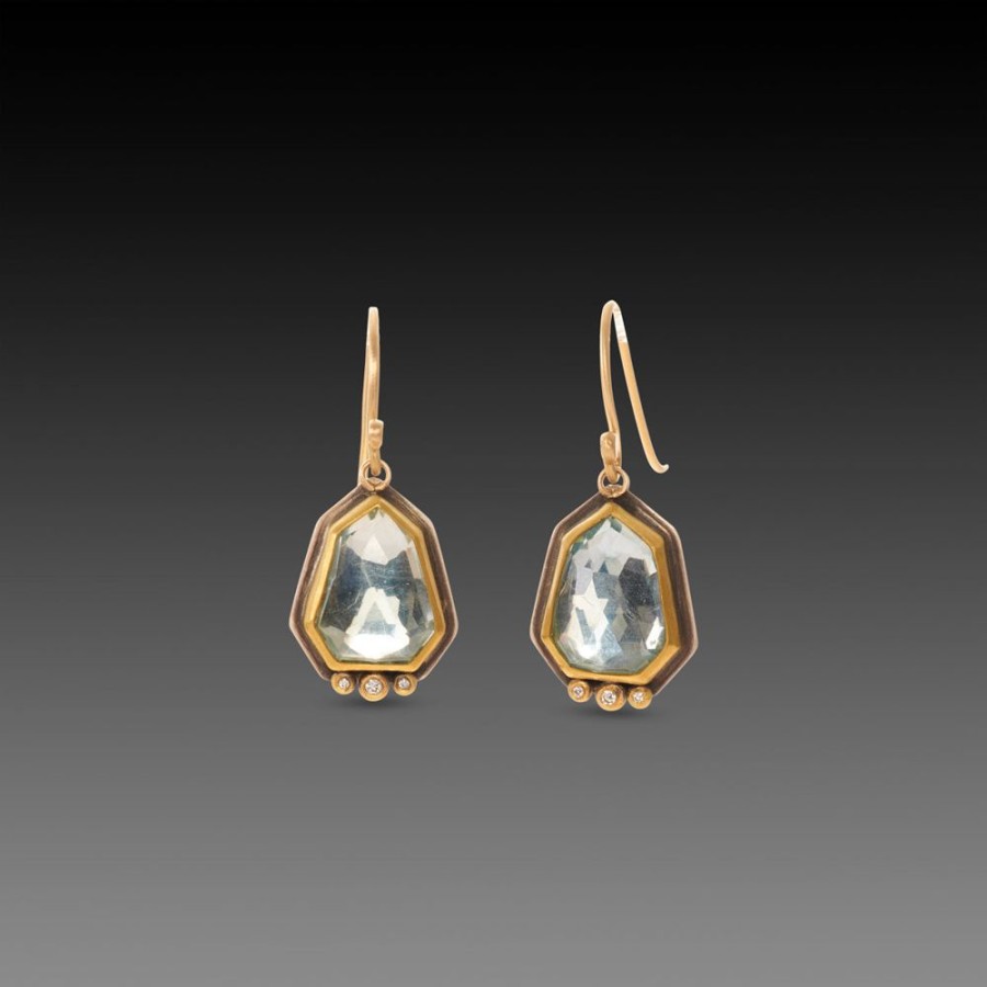 Earrings Ananda Khalsa | Geometric Blue Topaz Earrings