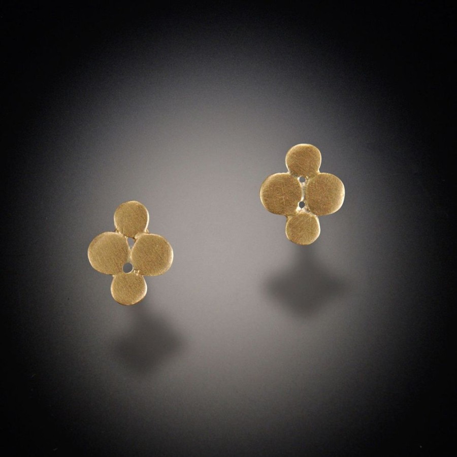 Earrings Ananda Khalsa | Small Gold Multi Disk Stud Earrings