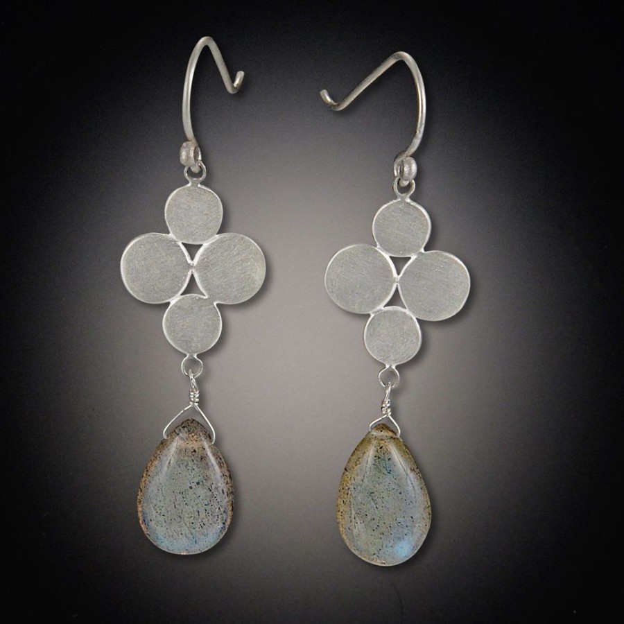 Earrings Ananda Khalsa | Multi Disk With Labradorite Drop Earrings