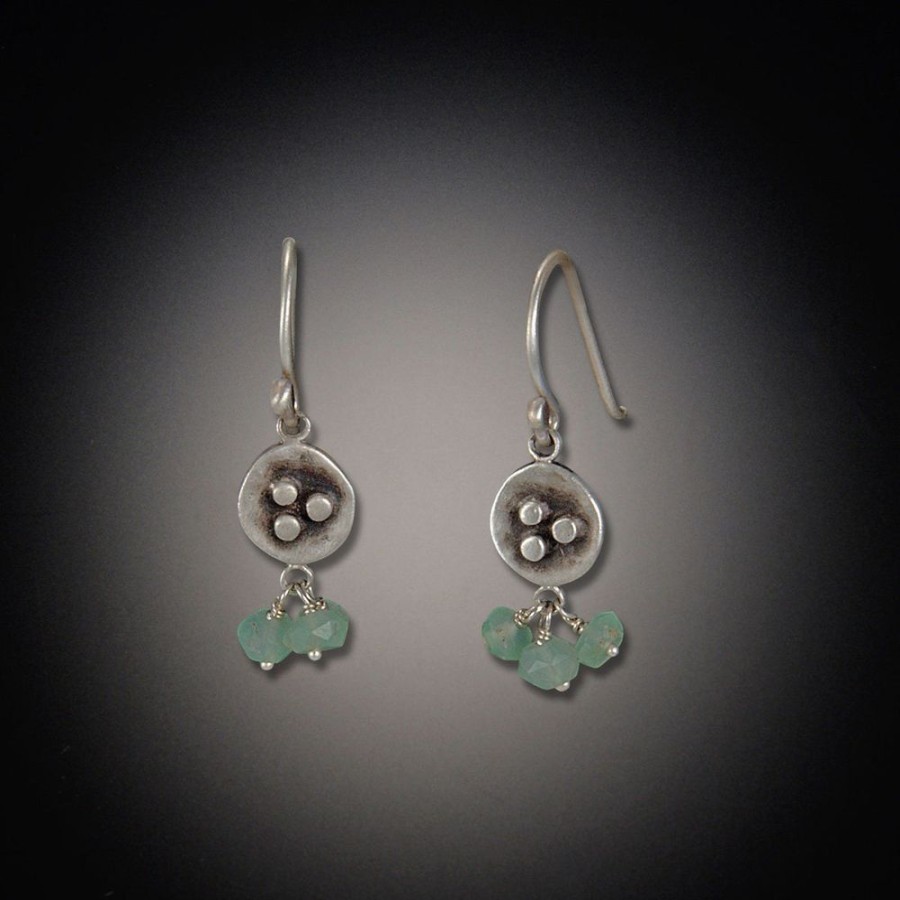 Earrings Ananda Khalsa | Small Bud Earrings With Chrysoprase Clusters