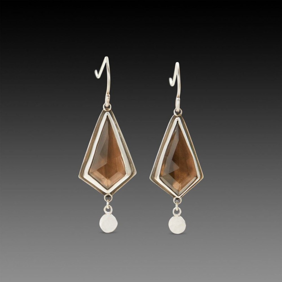 Earrings Ananda Khalsa | Geometric Smoky Quartz Earrings