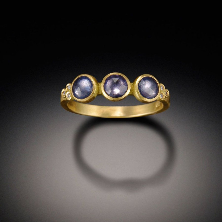 Rings Ananda Khalsa | Three Rose Cut Ceylon Sapphire Ring