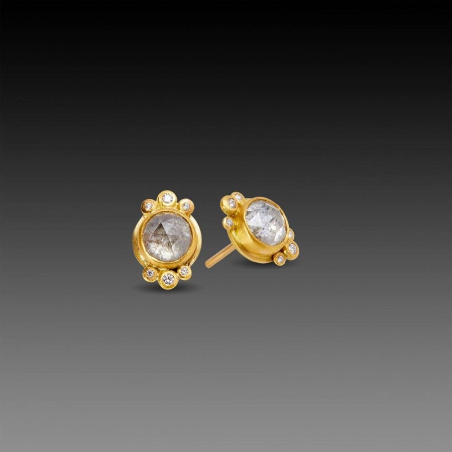 Earrings Ananda Khalsa | Gray Diamond Stud Earrings