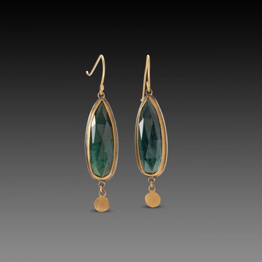 Earrings Ananda Khalsa | Green Tourmaline Drop Earrings