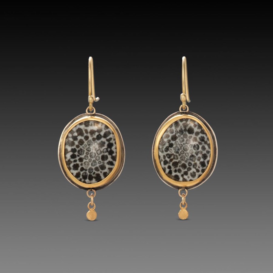 Earrings Ananda Khalsa | Bryozoan Fossil Earrings