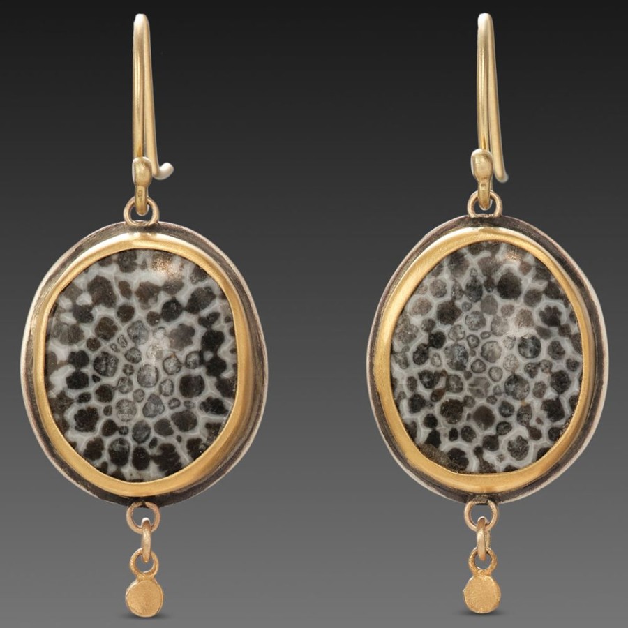 Earrings Ananda Khalsa | Bryozoan Fossil Earrings