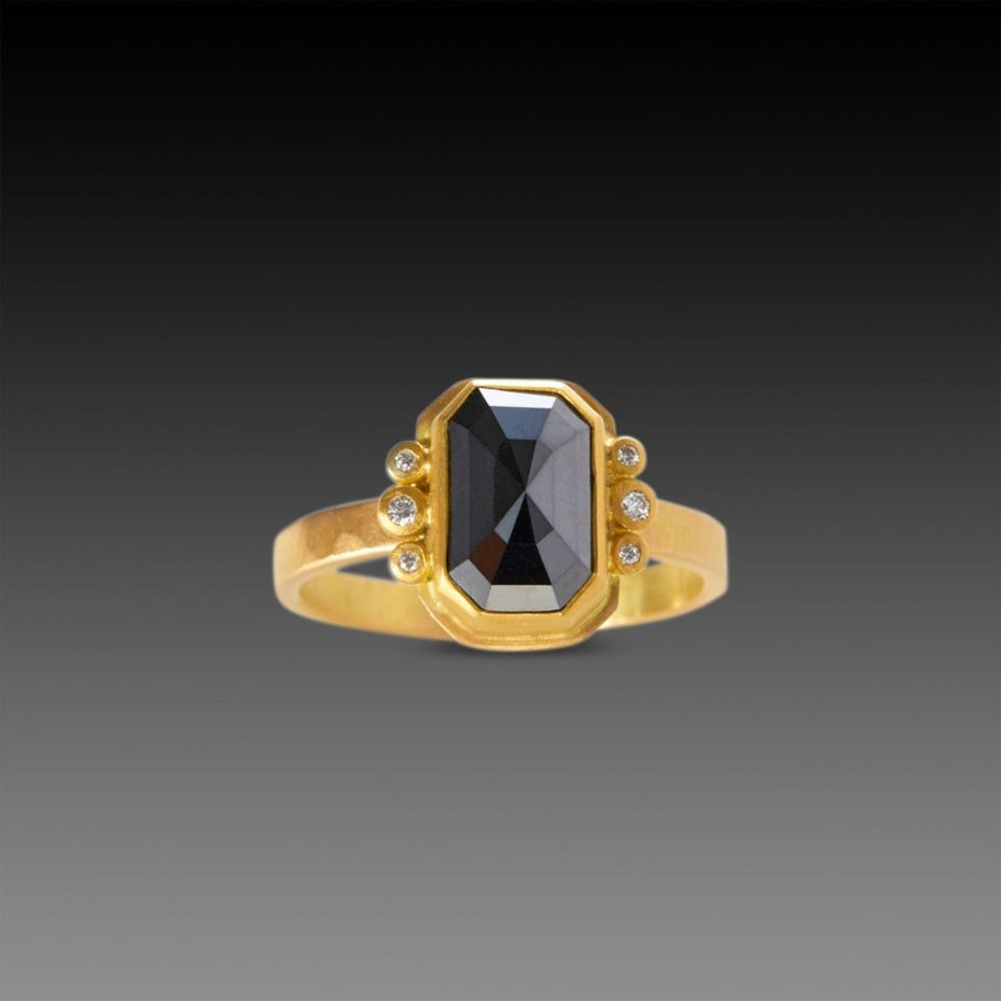 Rings Ananda Khalsa | Rose Cut Black Diamond Ring