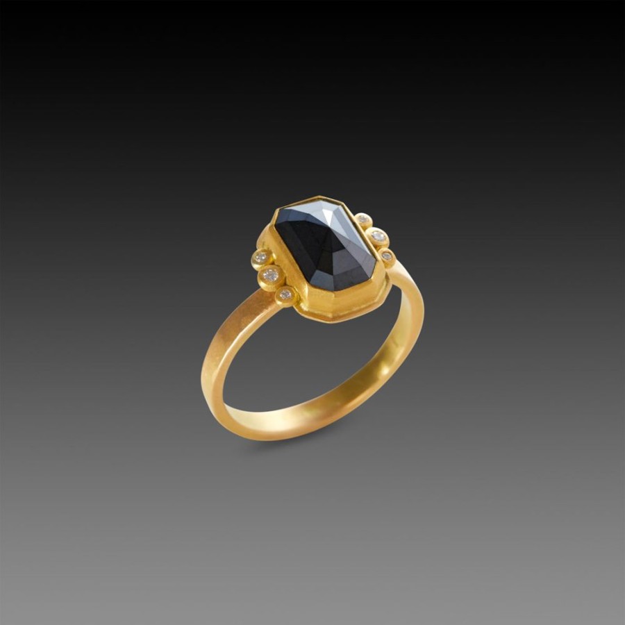 Rings Ananda Khalsa | Rose Cut Black Diamond Ring